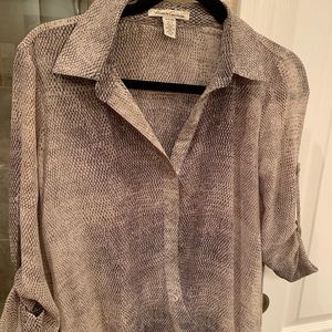 Kenneth Cole sheer button up with elastic waist